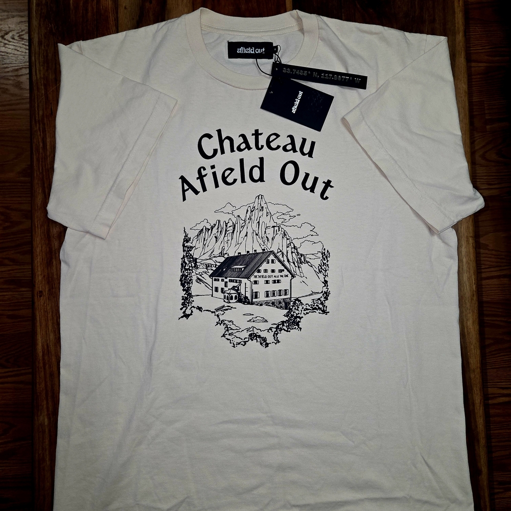 Afield Outs Men's Cream Colored Designed T-Shirt